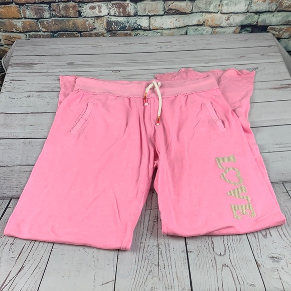 PINK Victoria's Secret Pants - PINK by Victoria Secret "LOVE" pink lounge pants  sz S